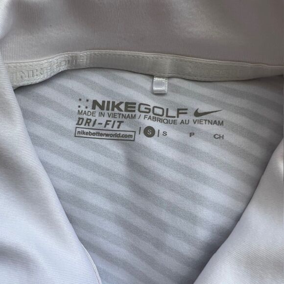 Nike Sleeveless Golf Polo Shirt Black and White Stripes Size S - Picture 3 of 5